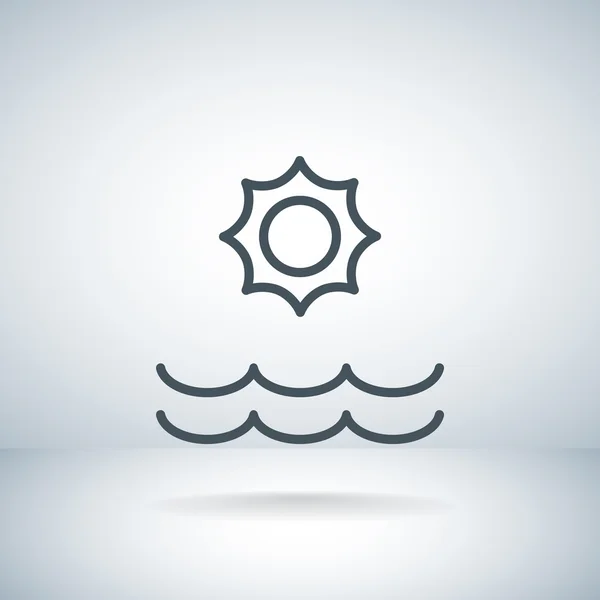 Sol de verano y los iconos del mar — Vector de stock