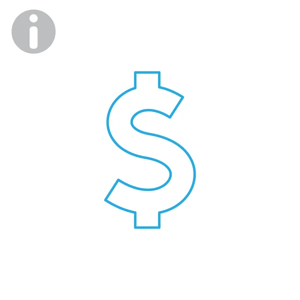Icono del dinero - signo del dólar — Vector de stock