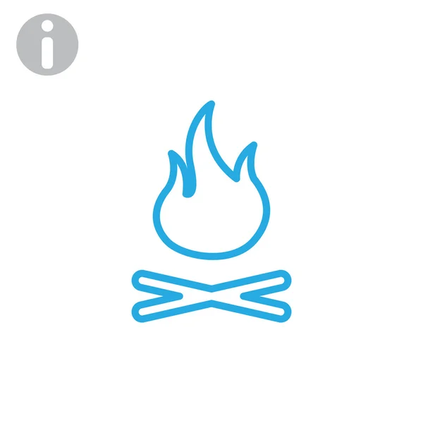 Brand vlammen pictogram — Stockvector