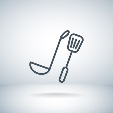 Kepçe ve spatula simgesi