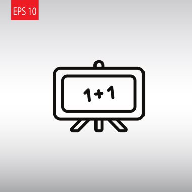 Beyaz tahta simge, düz tasarım