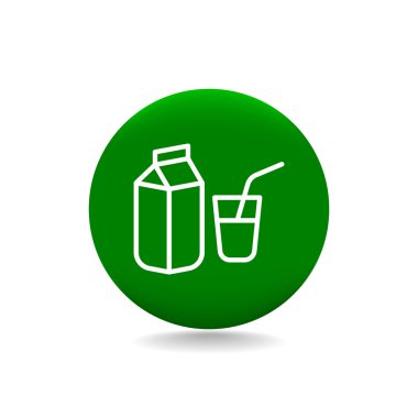 Süt kutusu ve cam simgesi