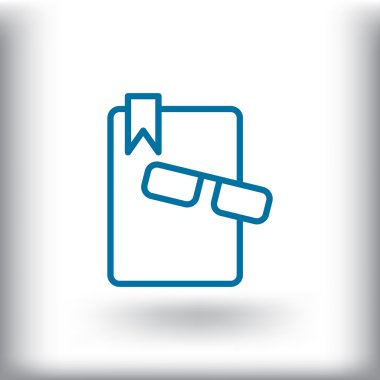 Kitap ve gözlük simgesinin resmi