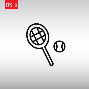 Tenis raketi topu işareti simgesi