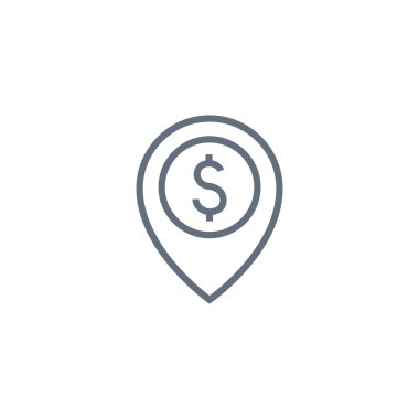 Dolar simgesi olan harita işaretleyici