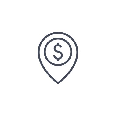 Dolar simgesi olan harita işaretleyici