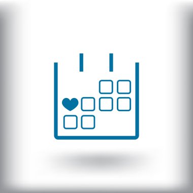 14 Şubat takvim basit simgesini