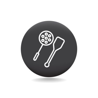 oluklu kaşık ve tahta spatula simgesi