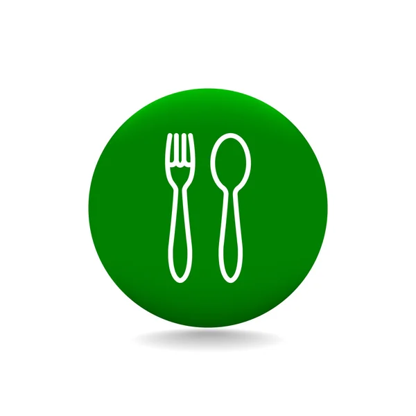 Iconos de cuchara de tenedor — Vector de stock