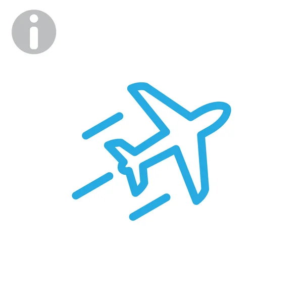 Voando ícone avião de transporte — Vetor de Stock