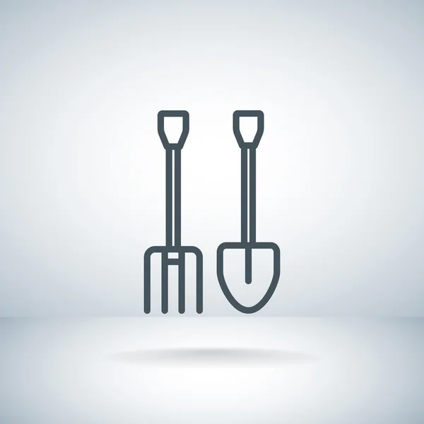 Иконка вилы и лопаты — стоковый вектор