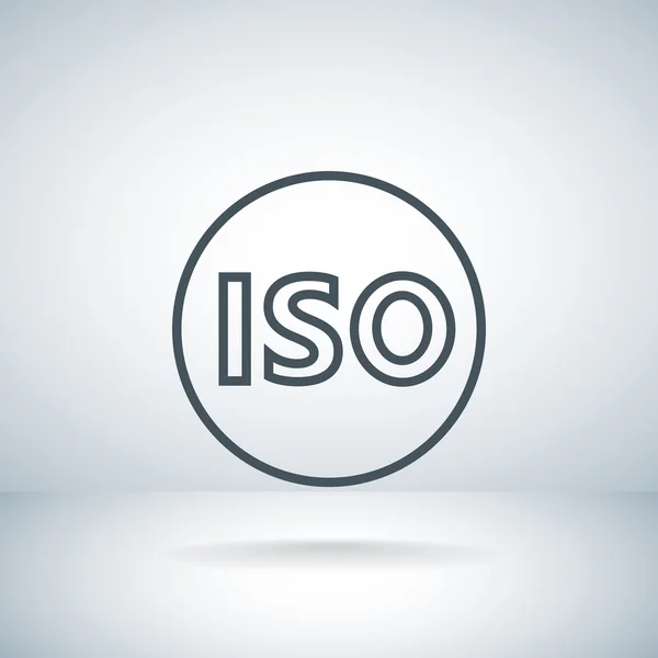 Icono de signo certificado ISO — Vector de stock