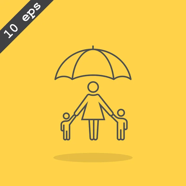 Οικογένεια κάτω από ομπρέλα — Διανυσματικό Αρχείο
