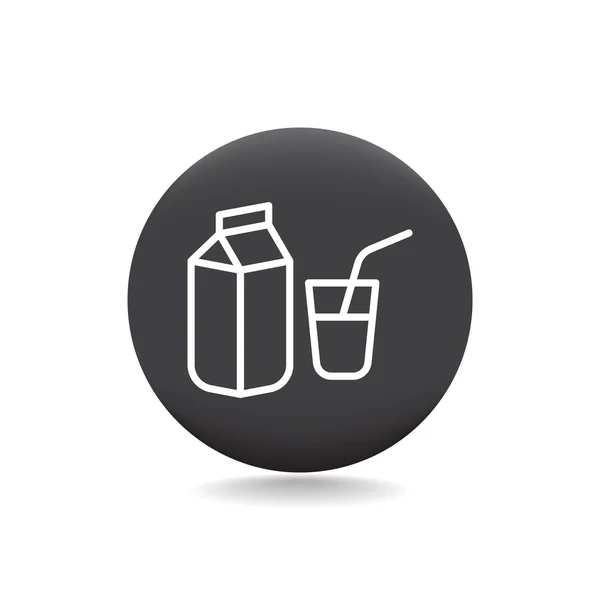 Milchbox und Glassymbol — Stockvektor