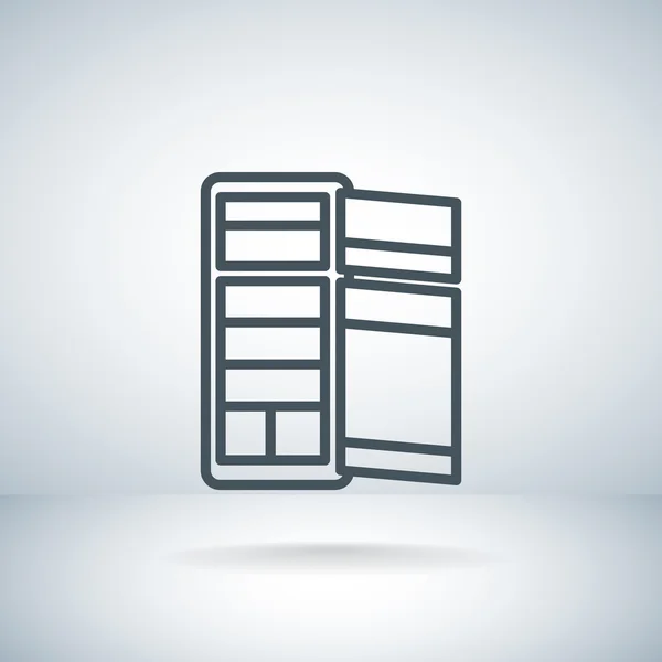 Retro kylskåp ikonen — Stock vektor