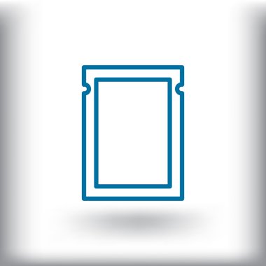 Polietilen mühürlü kapalı çanta simgesi