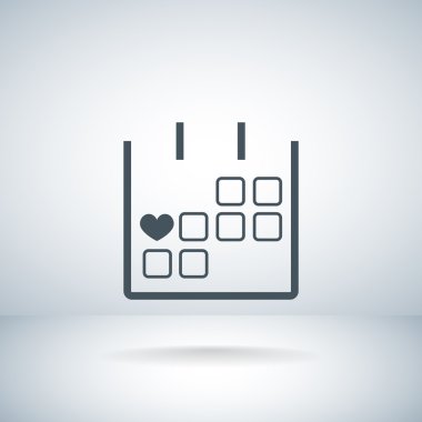 14 Şubat takvim basit simgesini