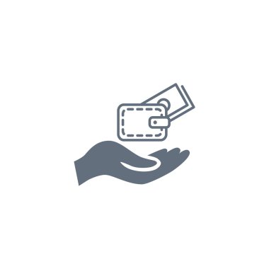 m-cüzdan ve el web simgesi. 