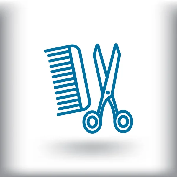 Comb and scissors icon — Stock Vector