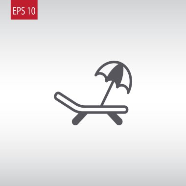 plaj yatak ve şemsiye simgesi