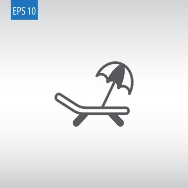 plaj yatak ve şemsiye simgesi