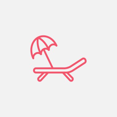 plaj yatak ve şemsiye simgesi