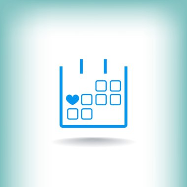 14 Şubat takvim basit simgesini