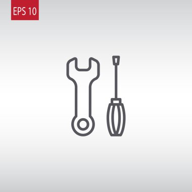 İngiliz anahtarı ve tornavida simgesi