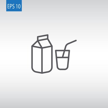 süt cam ve paket simgesi