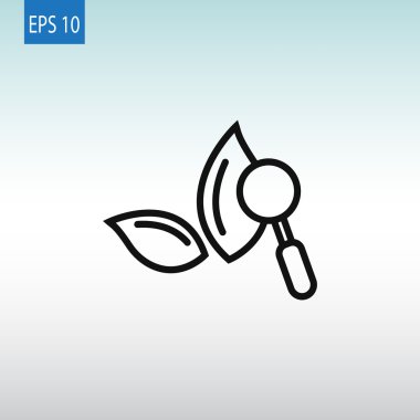 Büyüteç simgesiyle botanik