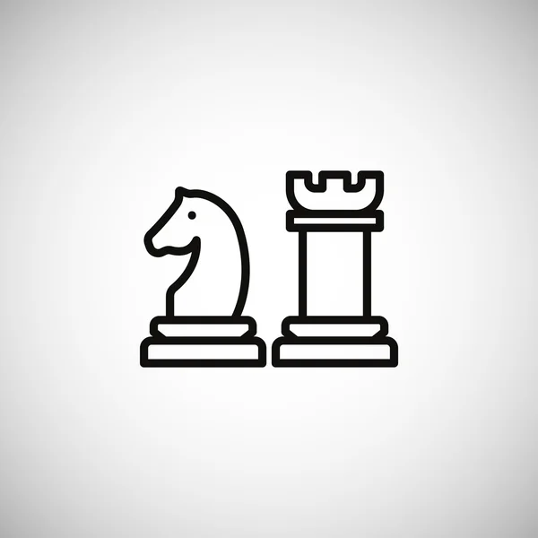Peças de xadrez ícone — Vetor de Stock