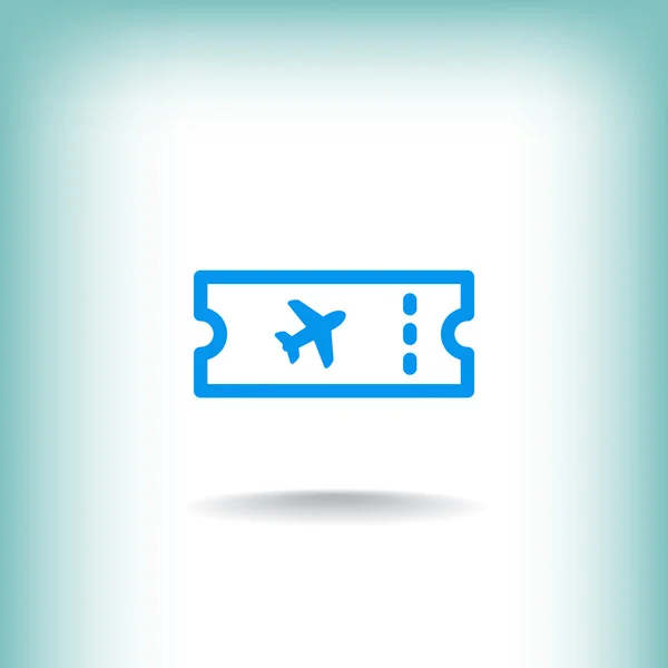 Uçak yolculuğu bilet simgesi — Stok Vektör