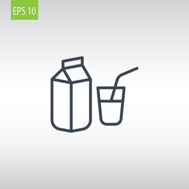 süt cam ve paket simgesi