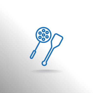 oluklu kaşık ve tahta spatula simgesi