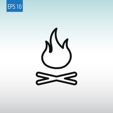 yanan kamp ateşi simgesi