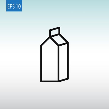 Süt simgesi için ambalaj kapsayıcı