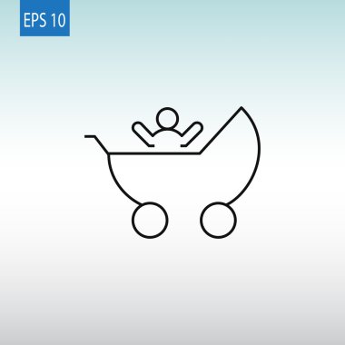 çocuk arabası bebek simgesiyle