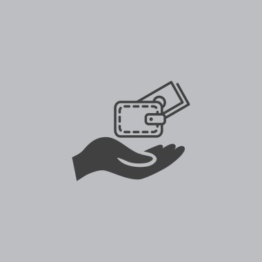 m-cüzdan ve el web simgesi. 