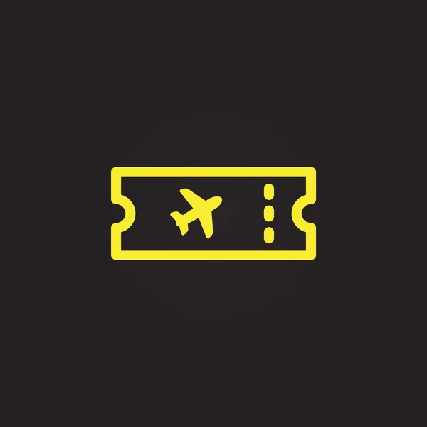 Ícone de bilhete de viagem de avião — Vetor de Stock