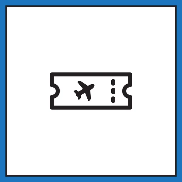 Icono del billete de avión viaje — Vector de stock