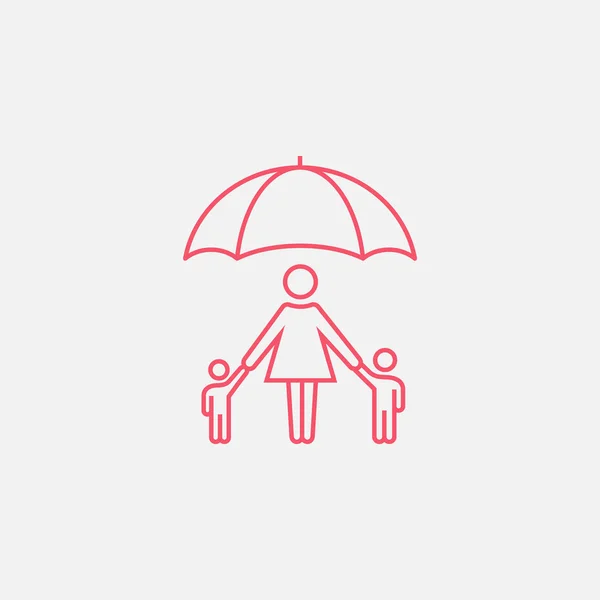 Family under umbrella icon. — Stock Vector