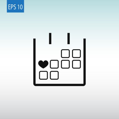 14 Şubat takvim basit simgesini