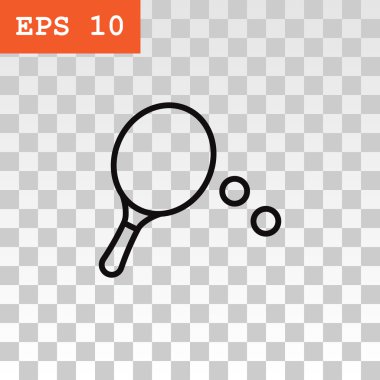 Masa Tenisi raket ve topları simgesi