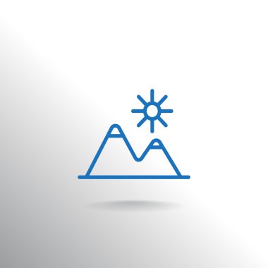 dağlar ve güneş simgesi