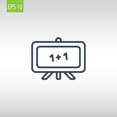 Beyaz tahta simge, düz tasarım