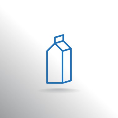 Süt simgesi için ambalaj kapsayıcı