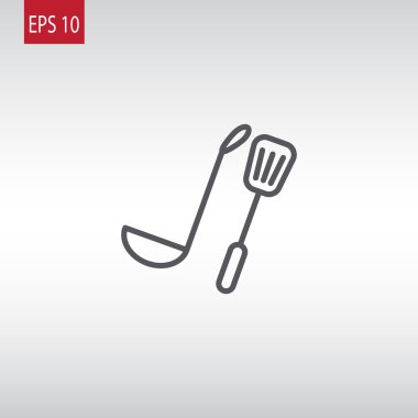 Kepçe ve spatula simgesi