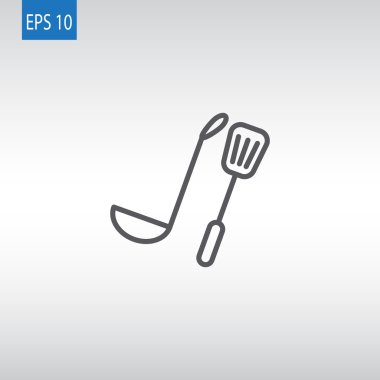 Kepçe ve spatula simgesi