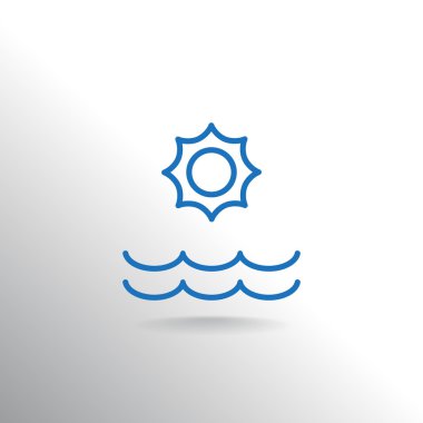 Yaz güneş ve deniz simgeler