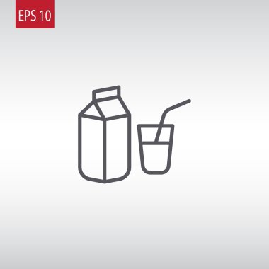 süt cam ve paket simgesi